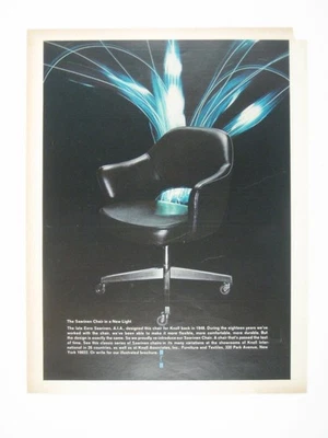 Silla Ejecutiva Saarinen Vintage Diseño Knoll Mediados de Siglo Estampado Moderno AD Foto 1 de 2