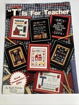 VTG Leisure Arts Leaflet #2412 "T" is for Teacher Cross Stitch Patterns Charts - Image 1 of 2