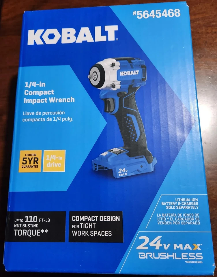 NEW Kobalt 24v Brushless 1/4" Drive Cordless Impact Wrench KCIW124B-03 TOOL ONLY - Image 1 of 1