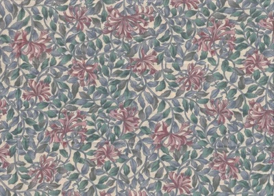 FQ Pink & Blue Floral on Cream Background Fabric, Quilting/Patchwork - image 1 of 2