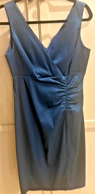Donna Ricco NY Dress Shirred Front Sleeveless Womens Size 8 Dark Aqua - Image 1 of 4