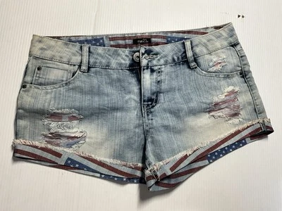 Pantalones Cortos Jean Rue 21 Patriótico 4 de Julio Vacaciones Festivo Rojo Blanco Azul Foto 1 de 4