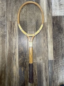 "Raqueta de tenis de madera Spalding años 40 calidad seleccionada 27"" raqueta vintage" - Imagen 1 de 9