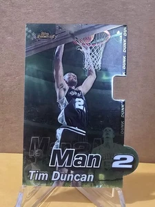 2000 Topps Finest TIM DUNCAN *DIE-CUT MAN 2 MAN* Spurs #MTM/1R - Picture 1 of 2