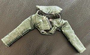 Bratz Meygan Dynamite Jacket Biker Green Faux Leather Doll Clothes - Picture 1 of 2