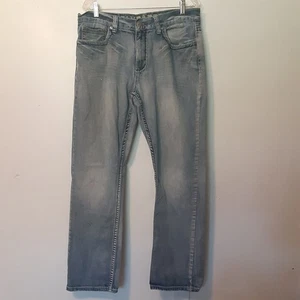 Flypaper Jeans Men 36x32 Straight Medium Wash Embroidered Grunge Y2K Distressed - Picture 1 of 13
