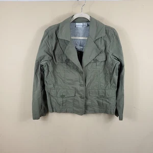 Chico's Green Cropped Utility Jacket Size 2/L - Picture 1 of 9