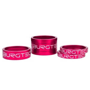 BURGTEC Stem Spacers, 2x5mm, 1x10mm and 1x20mm. Toxic Barbie Pink. - Picture 1 of 3