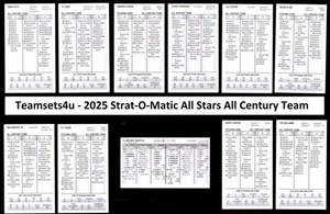 Strat-O-Matic All Century Team 2025 * * Set Break * Solo 750 juegos hechos - Imagen 1 de 43