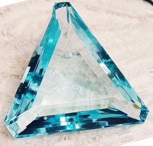 Aquamarin 58,30 ct lose Edelstein Billionen Form zertifiziert - Bild 1 von 7