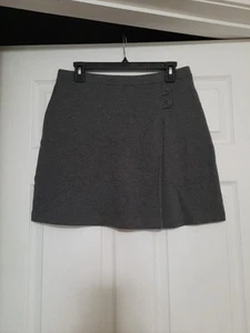 Lands End Size Girls 14 Gray Pullon Cotton School Uniform Casual Warm Skort - Picture 1 of 7