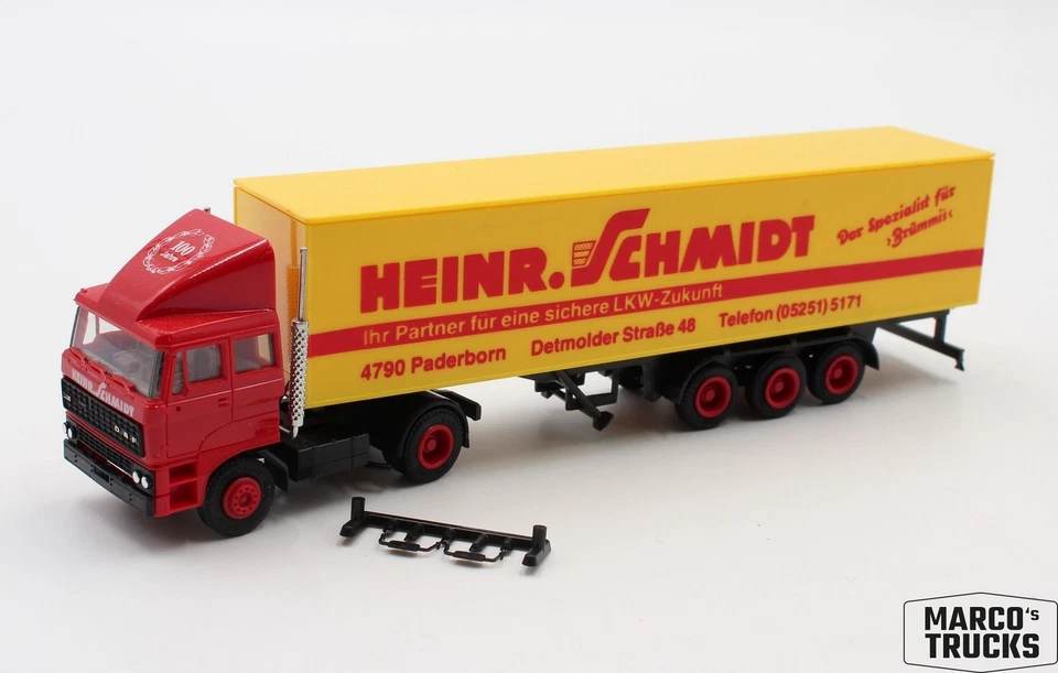 Herpa DAF 3000 box trailer truck “Heinr. Schmidt 790 Paderbon” 1:87 /H23457 - Image 1 of 1