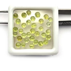 Lote de 100 piezas de piedras preciosas sueltas cabujón redondo peridoto verde natural 3 mm - Imagen 1 de 6