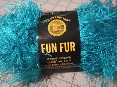 Lion Brand Fun Fur Eyelash Yarn  Color 5987 Turquoise - Image 1 of 2