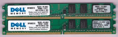 2GB 2x1GB PC2 5300 DDR2-667 Dell SNPU8622C/1G ELPIDA RAM MEMORY KIT LOW PROFILE - Image 1 of 4