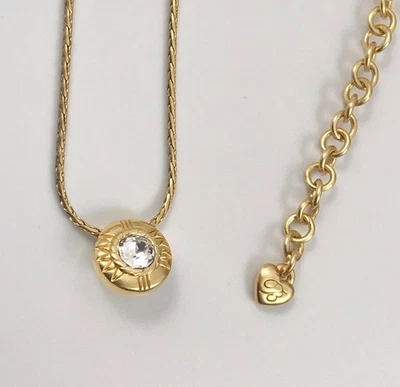 Брайтон Fortino позолоченный прозрачный и золотой кристаллы подвеска ожерелье. #1029 - Изображение 1 из 4