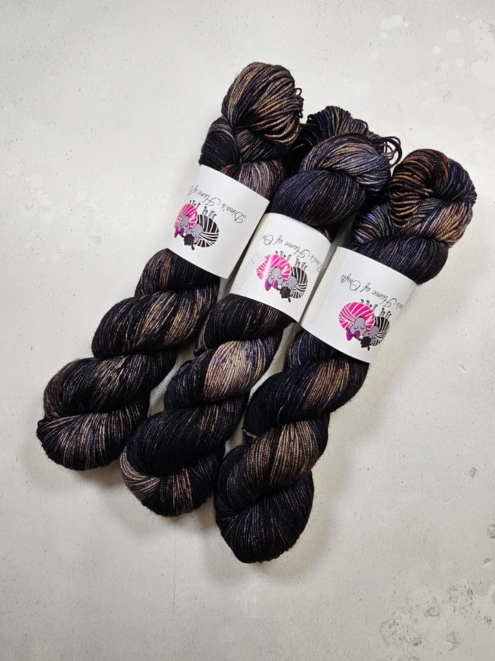 SW Merino Yak Nylon yarn, 4-ply, Fingering weight, 100g, DARKEST DEPTHS - Image 1 of 4