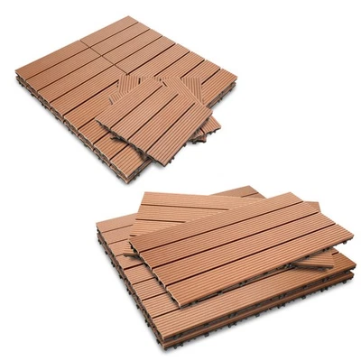 WPC Fliesen Terrassenfliesen wetterfest Kunststoff Quadratisch Holzfliesen 1-10㎡ - Bild 1 von 4