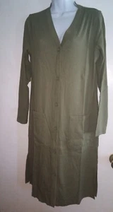 D & Co. Women's Sm Long Olive Green Ribbed Knit Sweater Pockets 40" Long - Picture 1 of 4