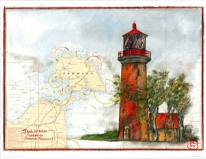Kunstdruck "Leuchtturm Fehmarn" - von OLE WEST - (2038) - Bild 1 von 1