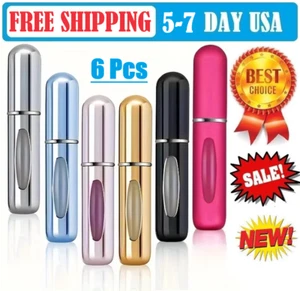 6 Pcs Mini Refillable Travel Portable Perfume Atomizer Bottle Spray Pump Case - Picture 1 of 5