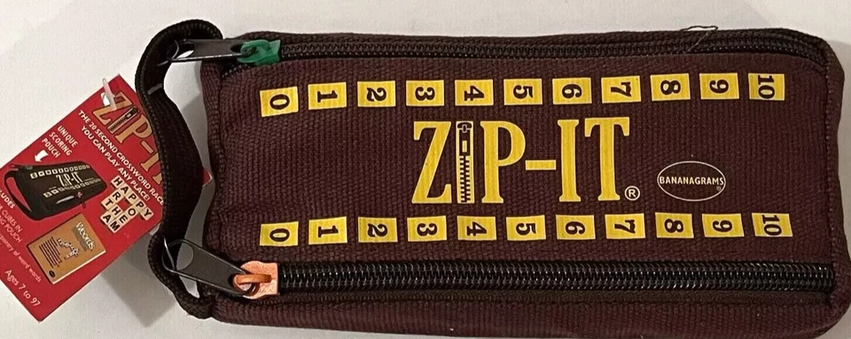 Bananagrams Zip-it 20 Second Crossword Race Word Game Travel Pouch