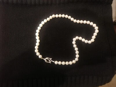 Collana perle coltivate fermezza in oro bianco e brillanti - Immagine 1 di 4