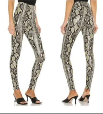 Leggings Commando Imitación Cuero Serpiente Animal Nuevos Pequeños Foto 1 de 4