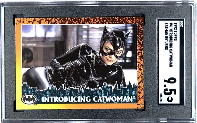1992 Topps Batman Returns #4 CATWOMAN SGC 9.5 Pop 1 Michelle Pheifer RC Tough - Image 1 of 2