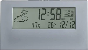 Acctim Vertex grey alarm clock with indoor temperature 15847 - Picture 1 of 1