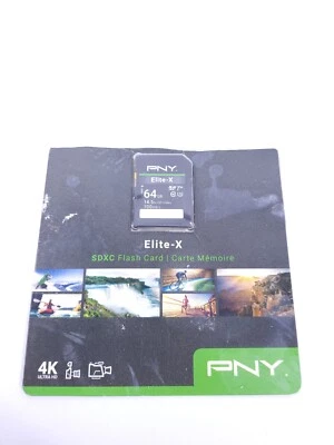 PNY - 64GB Elite-X Class 10 U3 SDXC Flash Memory Card 4k Ultra HD - Image 1 of 2