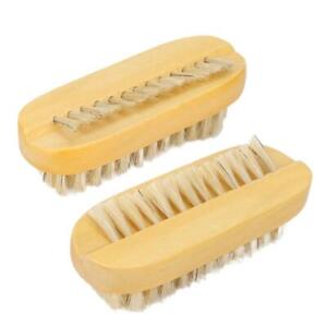 Nature Wooden Sisal Scrub Brush for Toes Nail Cleaning - 2 Sided Bamboo Nail