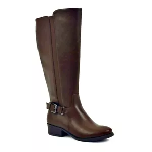 Women CROFT & BARROW Wide Calf Tall Knee High Boots   BROWN size 9.5 Wide Width - Picture 1 of 2
