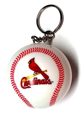 ST. LOUIS CARDINALS KEYCHAIN BALL 2" ROUND LICENSED NEW MLB CHARM PULL - Image 1 of 2