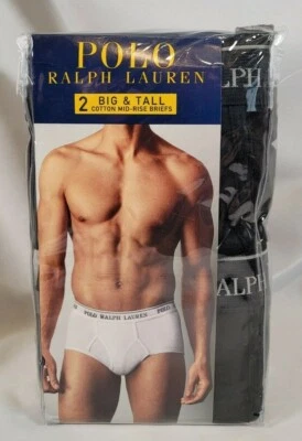 Polo Ralph Lauren 2 Pk GRANDE Talla 48 Calzoncillos de tiro medio Algodón negro con mosca ENVÍO GRATUITO Foto 1 de 4