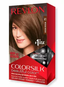 Revlon 3 Pack ColorSilk Hair Dye 41 Medium Brown - Picture 1 of 2