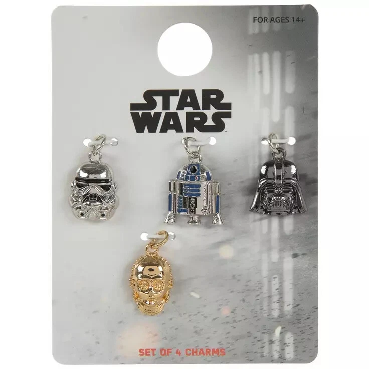 Set of 4 STAR WARS Charms Darth Vader R2D2 Storm Trooper C-P30 Disney FREE SHIP! — 第 1/1 张图片