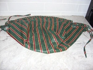Longaberger Imperial Stripe Basket Liner Accessory Green Burgundy 21" x 9" x 8" - Picture 1 of 6