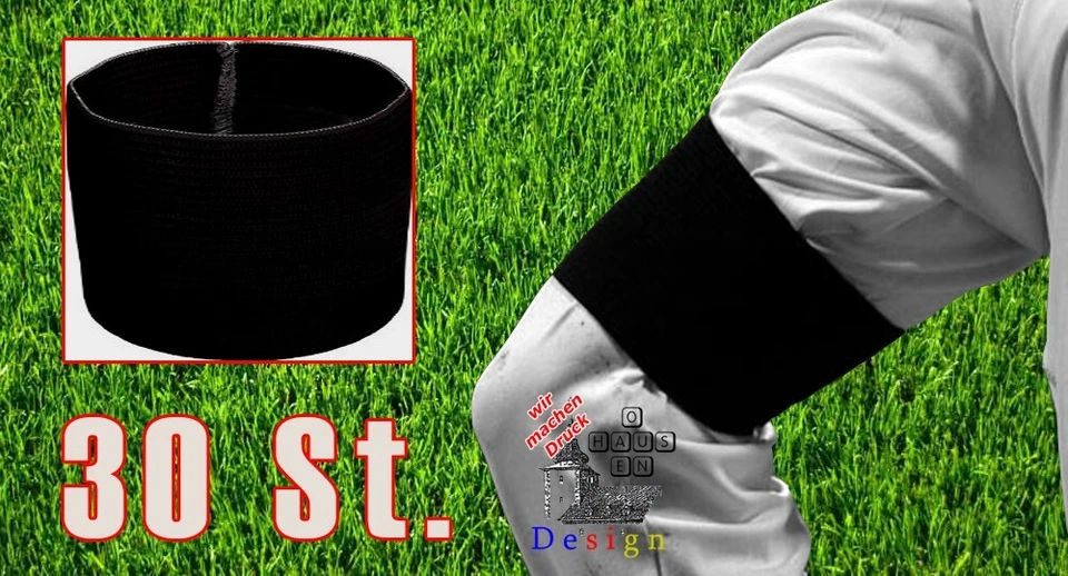 30x Trauerflor schwarze Armbinde Fußball Klettvers. and NEU Set Trauerbinde-band - Bild 1 von 1