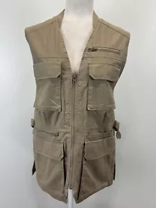 L.L. Bean First Shiny Vest Sz Small Women’s Hunting Safari Pockets Khaki - Picture 1 of 7
