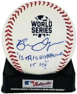 Béisbol firmado por Ben Ingram Serie Mundial 2021 ¡Está sucediendo, está sucediendo! Raro + BAJO - Imagen 1 de 2