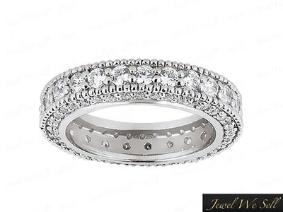 2.00Ct Round Brilliant Cut Diamond Milgrain Eternity Wedding Ring 14K Gold G SI1 - Image 1 of 2