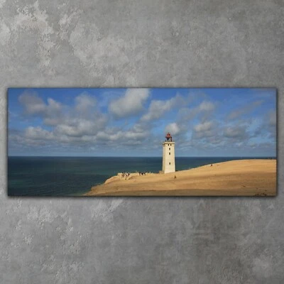 Leinwand Wandbilder Canvas XXL Wohnzimmer Leuchtturm am Strand 125x50 - Bild 1 von 4