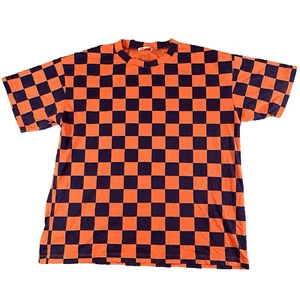 Camiseta Zara Hombre XL Negra Naranja Cuadros "Expresión Digital" - Imagen 1 de 5