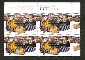 CANADA - Scott #1590 - MNH - UR Plate Block - 1995 - The Holocaust - Picture 1 of 1