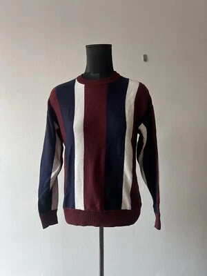 Zara Hombre Hombre Rayas Suéter Azul Marino Rojo Blanco Mediano 40 Ajuste Como Un Pequeño Foto 1 de 4