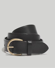 Madewell Womens $48 Medium Leather Belt True Black Size L B3052