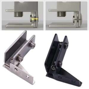 Elegant Black Glass Door Hinge for Display Cabinet Nonperforated 2 Pcs - Picture 1 of 48