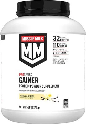 Proteína em pó para ganhador de leite muscular, creme de baunilha, 32g de proteína, 5 libras - Imagem 1 de 4