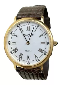 Wittnauer Longines Swiss Watch EL 2412 9782 Leather White Dial Roman Numeral - Picture 1 of 21